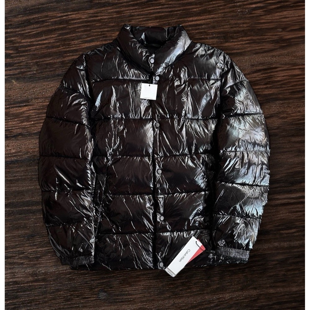 Calvin Klein Men's Puffer Jacket Coat Water Resistant Black Size XL CM152963